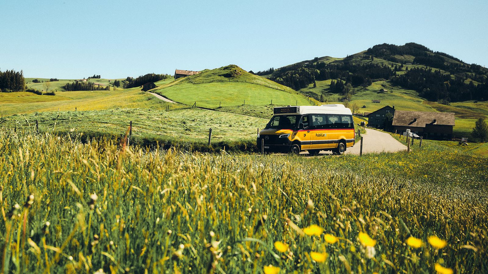 PubliCar Appenzell on the journey from Schlatt to Appenzell