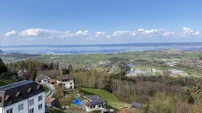 Aussicht über Walzenhausen und den Bodensee