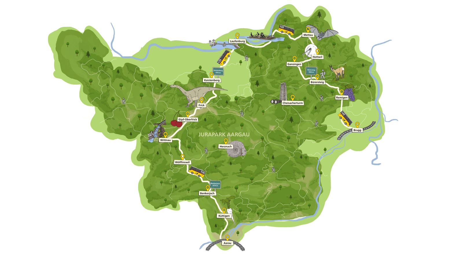 Map of the Jura Park